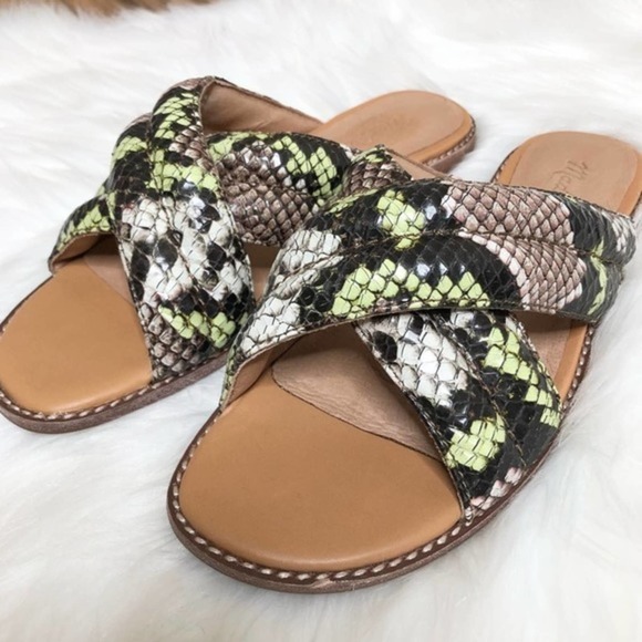 Madewell Slide Sandal in Snake Embossed Leather - Picture 4 of 12
